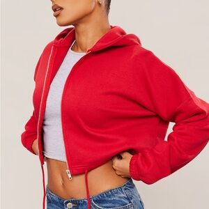 Red zip up hoodie